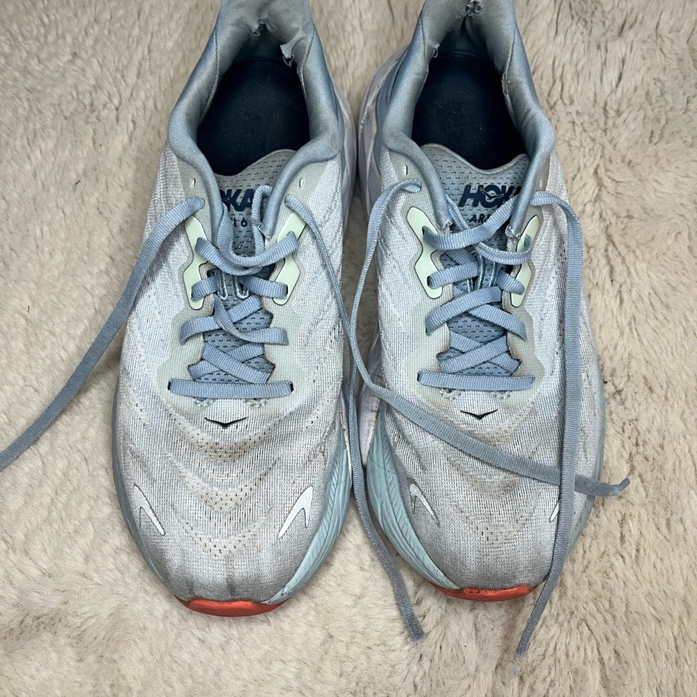 Hoka Light Gray Athletic Shoes